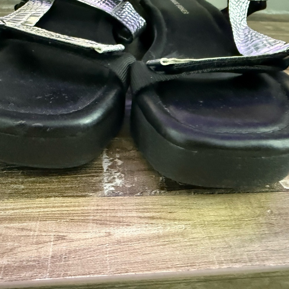 Marc Fisher Black Sandals with Silver Straps